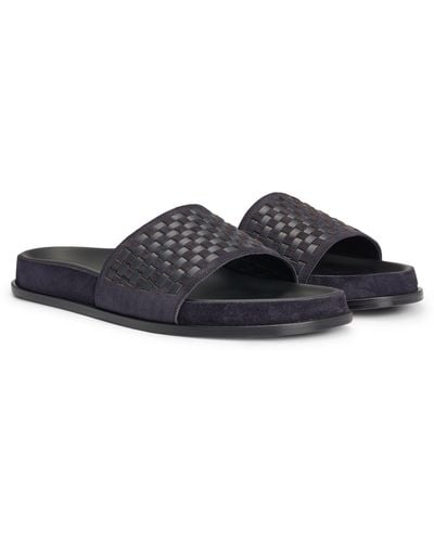 Mens Woven Leather Sandals