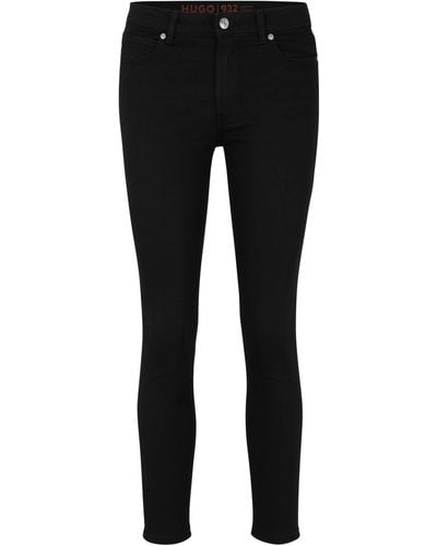 HUGO Schwarze Extra Slim-Fit Jeans aus bequemem Stretch-Denim