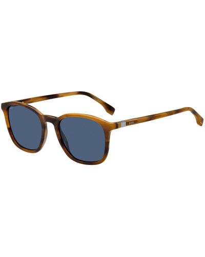 BOSS Havana-acetate Sunglasses With 360 Hinges Men's Eyewear - Blue