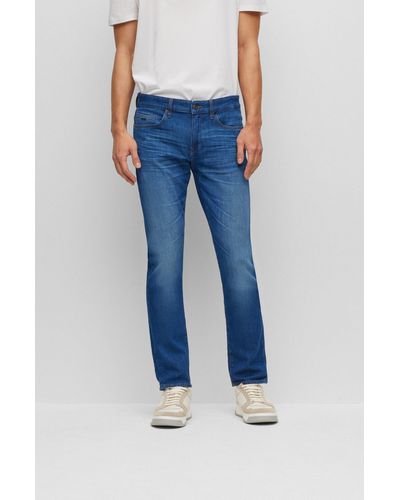 BOSS Slim-fit Jeans In Super-soft Blue Italian Denim
