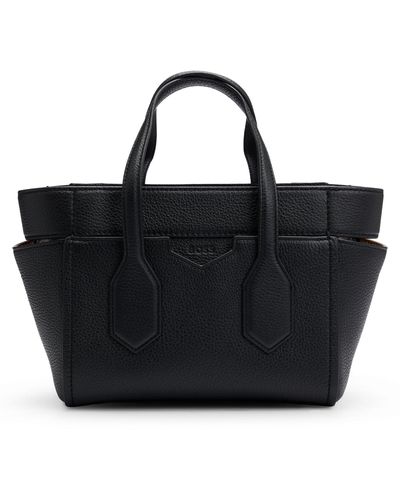 BOSS by HUGO BOSS Grained-leather Tote Bag With Deed Logo - Black