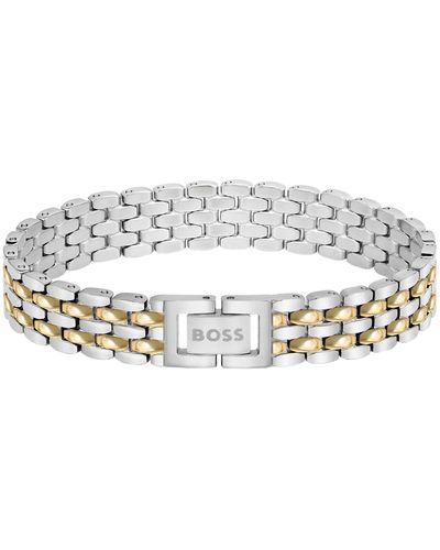 BOSS Mehrgliedriges Armband mit zweifarbigem Design - Weiß
