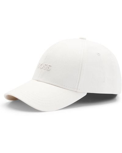 BOSS Cotton-twill Cap With Embroidered Logo - White