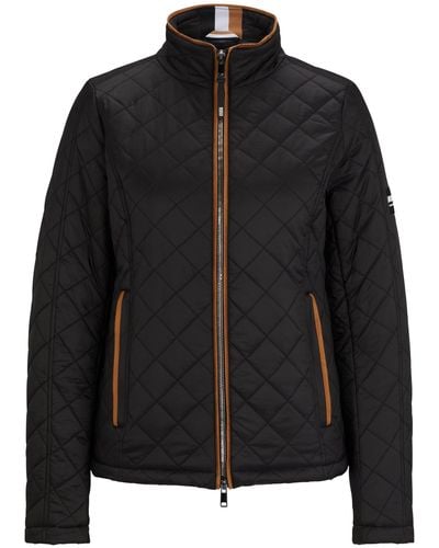 BOSS Equestrian Padded Jacket With Signature Detailing And Logo - Black