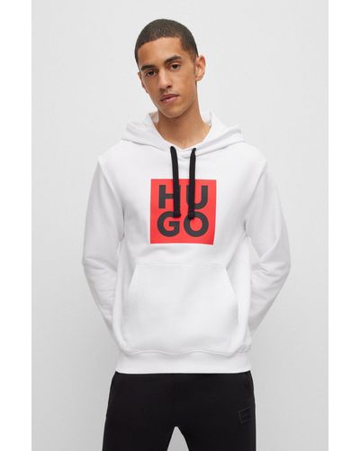 HUGO Hugo Hoodie With Framed Logo in Black for Men