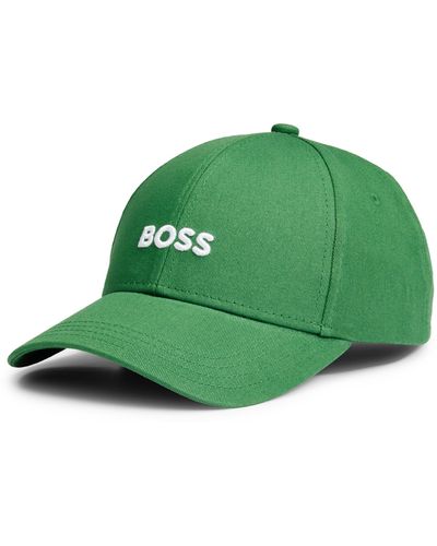 BOSS Cotton-twill Six-panel Cap With Embroidered Logo - Green