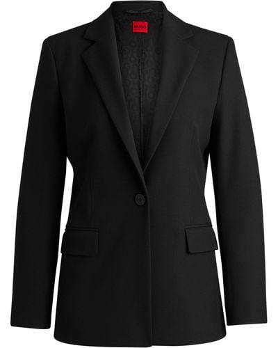HUGO Regular-fit Jacket In Stretch Fabric - Black