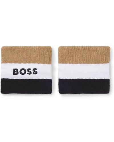 BOSS Sport-Armbänder aus Baumwoll-Mix mit Signature-Streifen - Schwarz