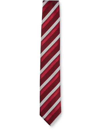 BOSS Krawatte aus Seiden-Mix mit durchgehendem Jacquard-Muster - Rot