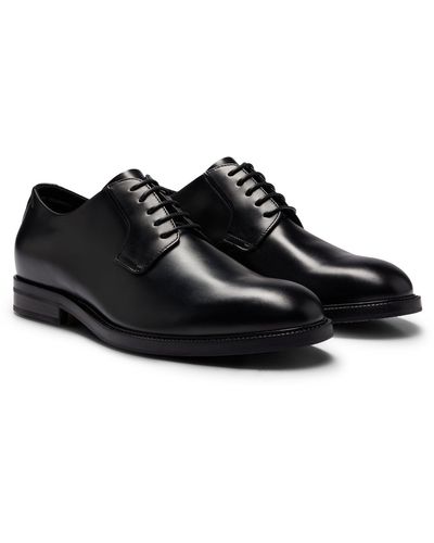 BOSS Zapatos Derby dressletic de piel - Negro