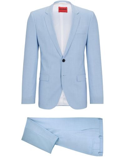 HUGO Extra Slim-Fit Anzug aus Performance-Stretch-Gewebe - Blau