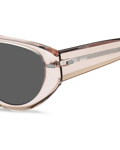 BOSS Translucent Pink Bio-acetate Sunglasses With Patterned Rivets - Multicolour