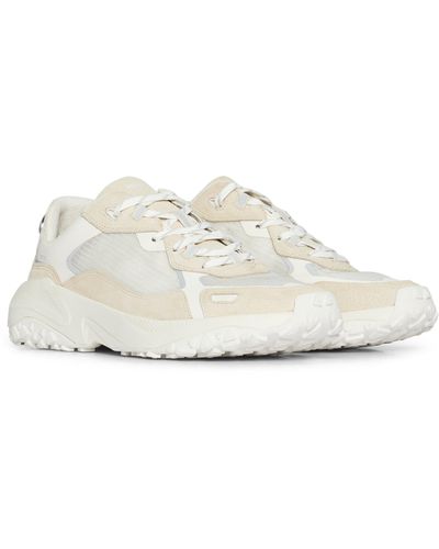 HUGO Mixed-material Sneakers With Ripstop Mesh - White