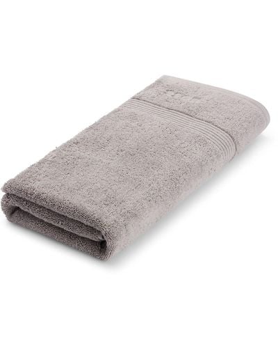 BOSS Silver Aegean-cotton Bath Towel With Tonal Logo - Grey