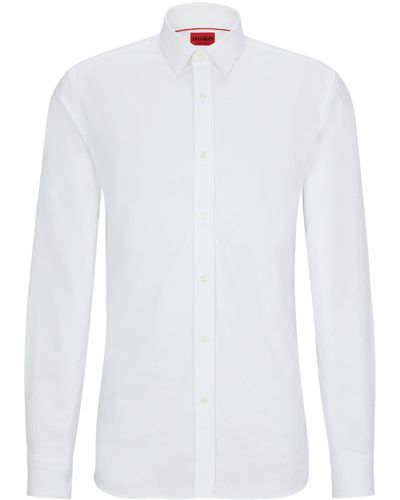 BOSS by HUGO BOSS Extra Slim-Fit Hemd aus Baumwoll-Jacquard mit Paisley-Print - Weiß
