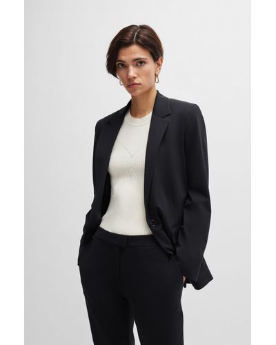 BOSS Veste coupe décontractée en jersey stretch infroissable - Noir