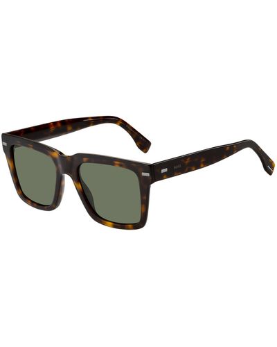 BOSS Havana Bio-acetate Sunglasses With Patterned Rivets - Black