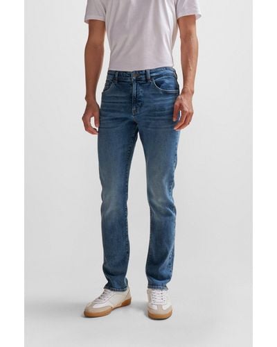 BOSS Slim-fit Jeans In Blue Comfort-stretch Denim