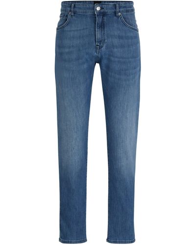 BOSS Regular-fit Jeans Van Comfortabel Blauw Stretchdenim