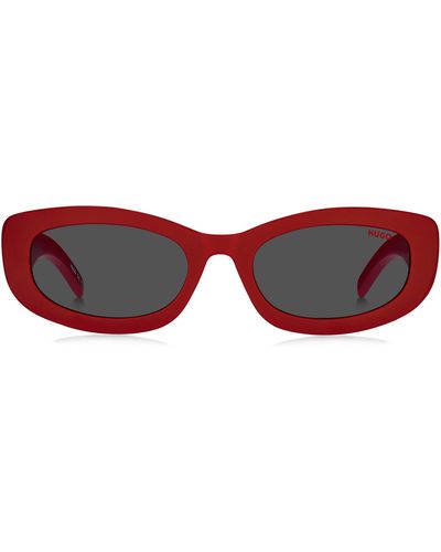 HUGO Rote Sonnenbrille mit Logo-Bügeln