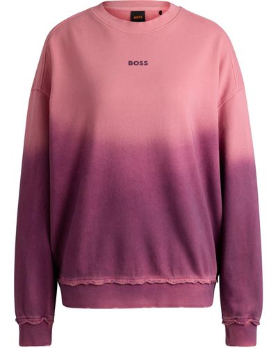 BOSS Degrad Sweatshirt In French Terry Cotton - Pink