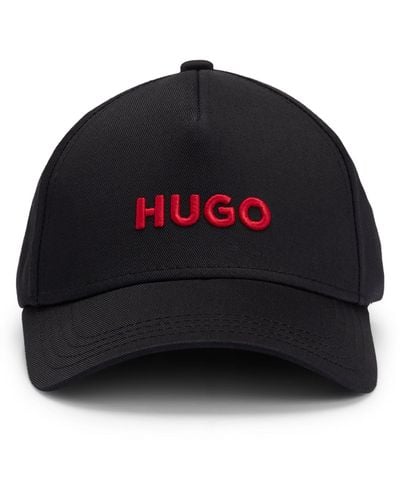 HUGO Cap aus Baumwoll-Twill mit Logo-Stickerei und Snapback-Verschluss - Schwarz