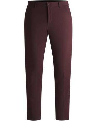 BOSS Slim-fit Pants In Performance-stretch Jersey - Red
