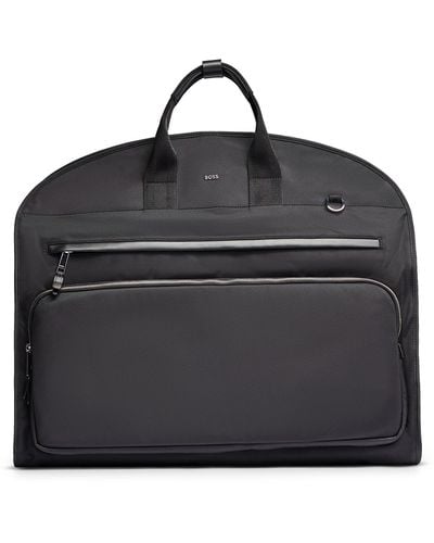 BOSS Garment Bag In Structured Nylon With Shoulder Strap - Black