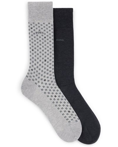 BOSS Mittelhohe Socken aus Baumwoll-Mix im Zweier-Pack - Grau