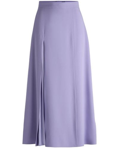 BOSS Maxi Skirt With Plissé Detail - Purple