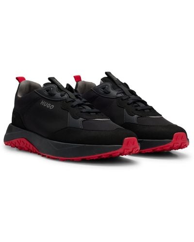 HUGO Sneakers In Een Combinatie Van Materialen Met Buitenzool Van Eva-rubber - Zwart