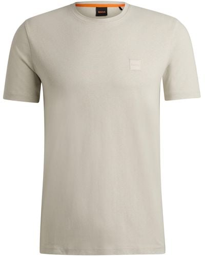 BOSS T-Shirt aus Baumwoll-Jersey mit Logo-Aufnäher - Mehrfarbig
