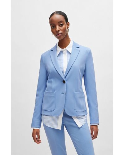 BOSS Extra-slim-fit Jacket In Stretch Fabric - Blue