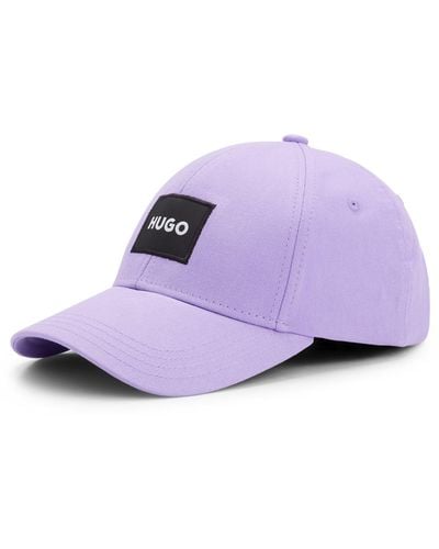 HUGO Cotton-twill Cap With Logo Label - Purple