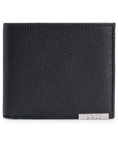 BOSS Boîte cadeau avec portefeuille et porte-cartes en cuir, à plaquette logo - Noir