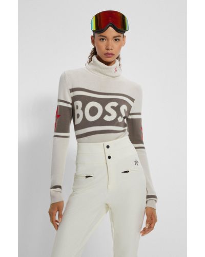 BOSS Jersey de lana virgen con logo x Perfect Moment - Neutro