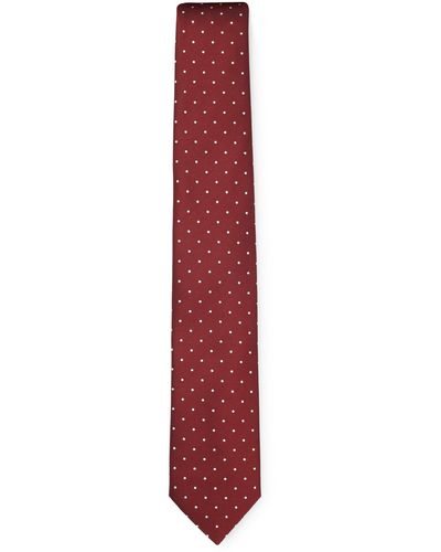 BOSS Krawatte aus Seiden-Mix mit durchgehendem Jacquard-Muster - Lila