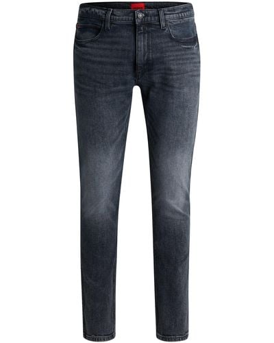 HUGO Extra-slim-fit Jeans In Dark-blue Stretch Denim