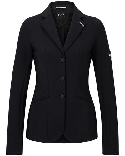 BOSS Equestrian Slim-fit Show Jacket In Power-stretch Material - Black