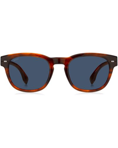 BOSS Patterned-acetate Sunglasses With Logo Detail Men's Eyewear - Multicolor