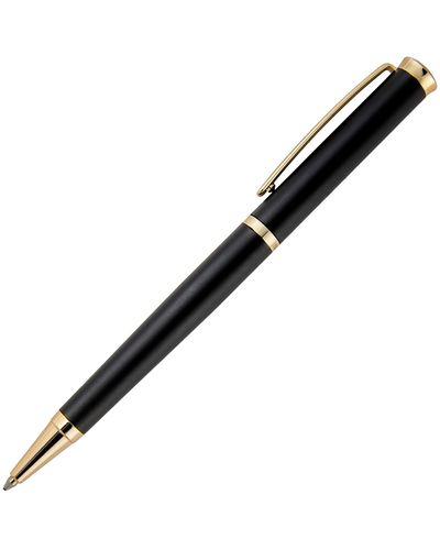 BOSS Mattschwarzer Kugelschreiber mit goldfarbenen Akzenten