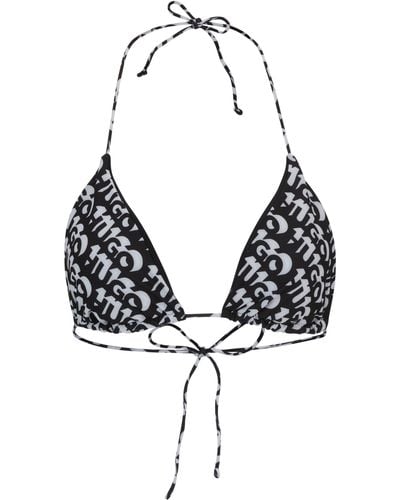 HUGO Bikinitop Met Driehoekige Cups En Herhaalde Logoprint - Zwart