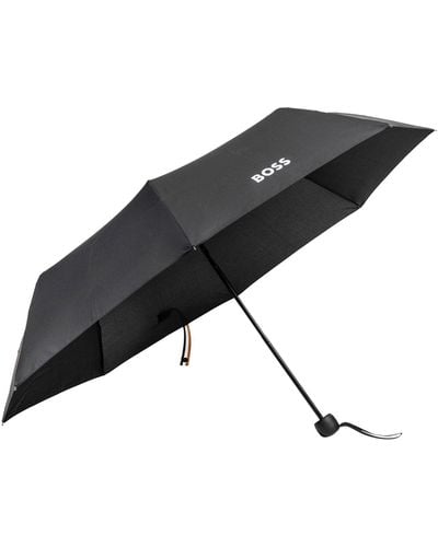 BOSS Mini Umbrella With Signature-stripe Closing Strap - Black