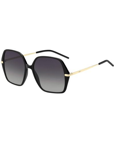 BOSS Black-acetate Sunglasses With Gold-tone Temples