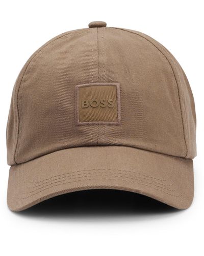BOSS Cap aus Baumwoll-Twill mit Logo-Aufnäher - Braun