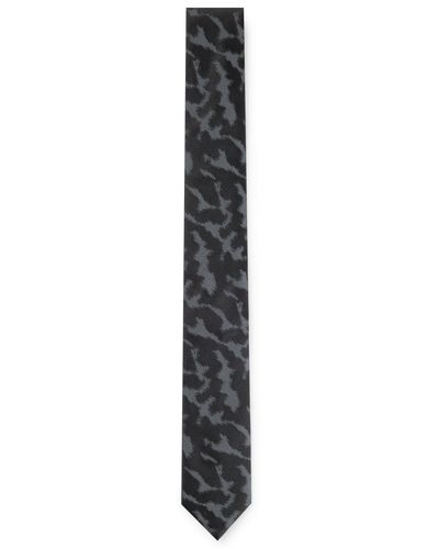 HUGO Silk Tie With Jacquard Pattern - Black