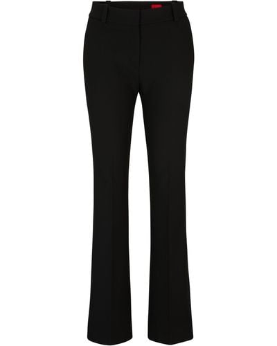HUGO Regular-Fit Hose aus Stretch-Gewebe im Bootcut-Stil - Schwarz