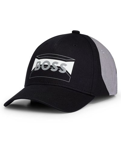 BOSS Cotton-twill Cap With Contrasting Seasonal Logo - Black