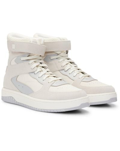 HUGO High-top Trainers In A Panelled Design - White
