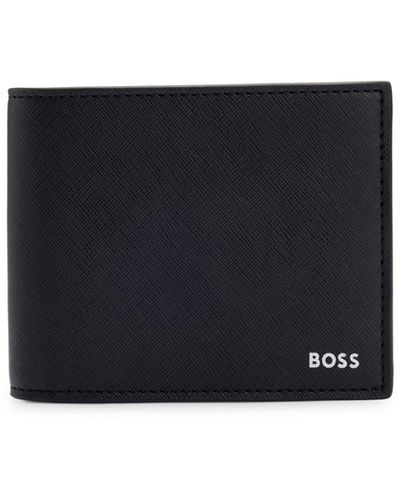 BOSS Strukturierte Klapp-Geldbörse mit Signature-Details - Weiß
